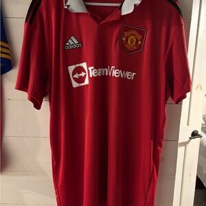 Adidas Red Manchester United Soccer Jersey Size XL